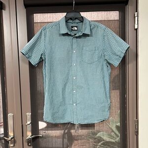 North Face Men's Green Checkered Shirt